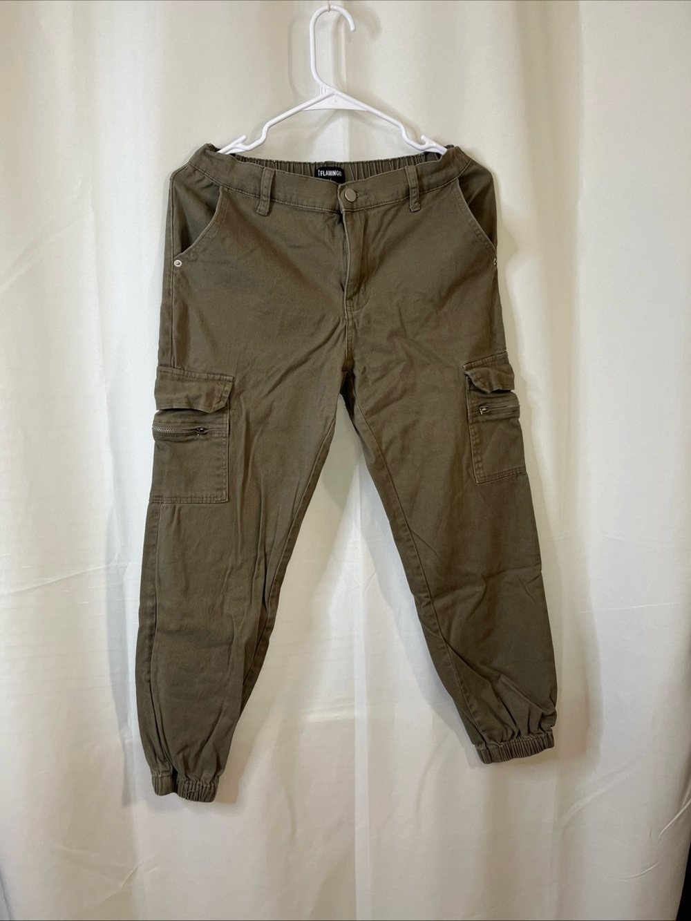 Relaxed Olive Cargo Jogger Pants for Women